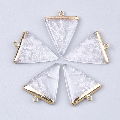 Electroplate Natural Quartz Crystal Pendants G-S344-49E-1