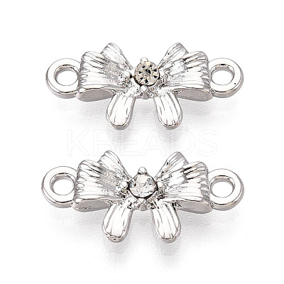 Alloy Crystal Rhinestone Bowknot Links Connector Charms PALLOY-T091-36P-1