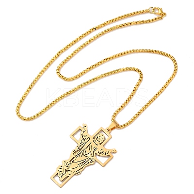 Cross Pendant Necklaces LS-NJEW-A023-06G-1