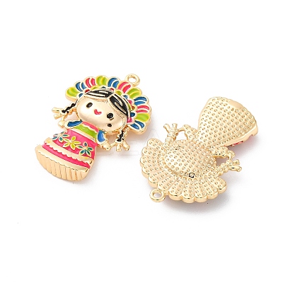 Brass Enamel Pendants KK-D360-01G-1