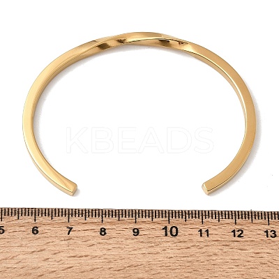 304 Stainless Steel Cuff Bangles for Women BJEW-H644-04G-1