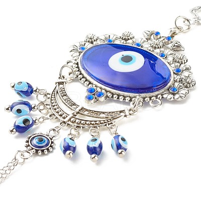 Glass Turkish Blue Evil Eye Pendant Decoration HJEW-I008-05AS-1