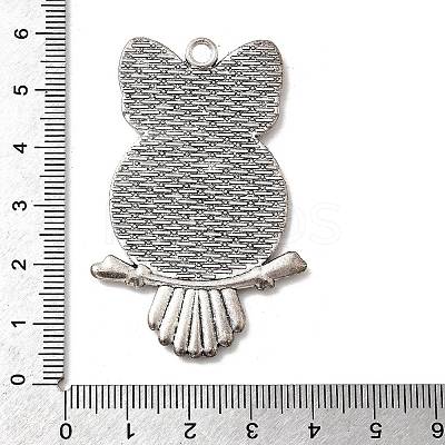 Owl Tibetan Style Alloy Big Pendant Rhinestone & Cabochon Settings LS-TIBE-S297-07AS-LF-1