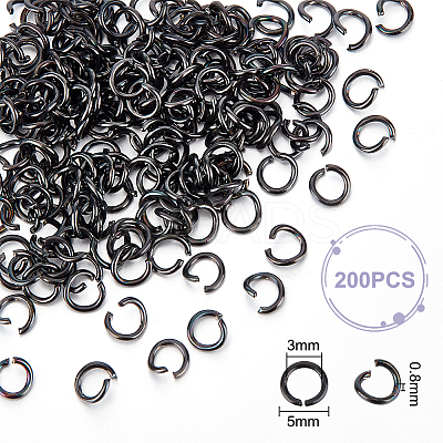200Pcs 304 Stainless Steel Open Jump Rings STAS-UN0048-94-1