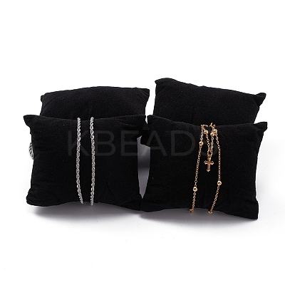 Black Rectangle Velvet Pillow Jewelry Bracelet Watch Display X-BDIS-I001-01-1