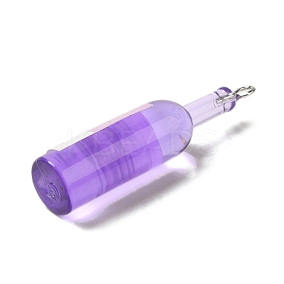 Transparent Resin Wine Bottle Pendants RESI-P030-01P-1