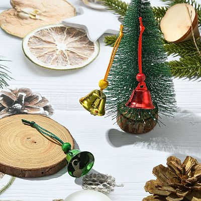 Iron Christmas Bell Pendant Decoration HJEW-JM02162-1