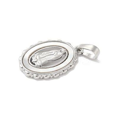 Brass Pave Natural White Shell Pendants KK-S522-07B-P-1