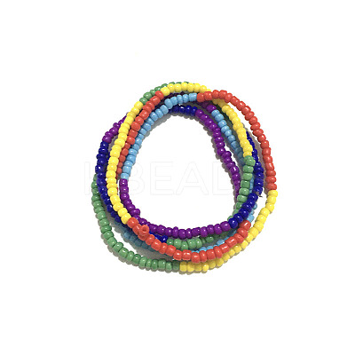 Glass Seed Beaded Waist Beads WG0248E-10-1