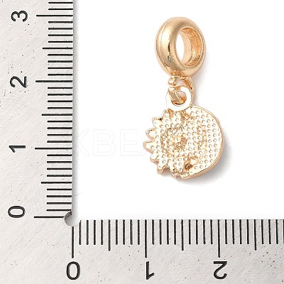 Rack Plating Alloy Crystal Rhinestone European Dangle Charms PALLOY-S189-14G-1