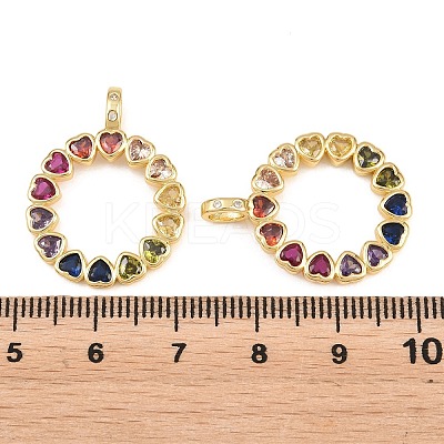 Brass Micro Pave Colorful Cubic Zirconia Pendants KK-L275-71H-G-1