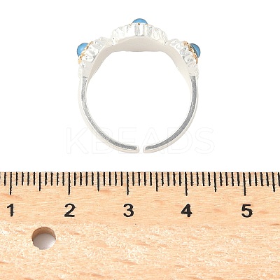 Alloy Resin Adjustable Cuff Rings for Women RJEW-U055-01S-1