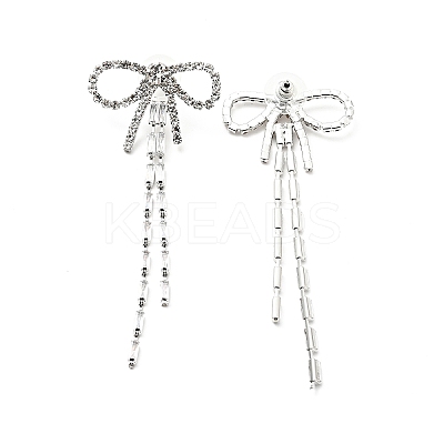 Crystal Rhinestone & Clear Cubic Zirconia Stud Earrings LS-EJEW-C037-01D-P-1