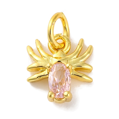 Rack Plating Brass Micro Pave Cubic Zirconia Charms KK-F881-02G-07-1