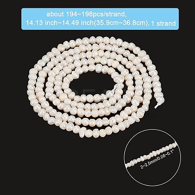 1 Strand Natural Cultured Freshwater Pearl Beads Strands PEAR-NB0001-36-1