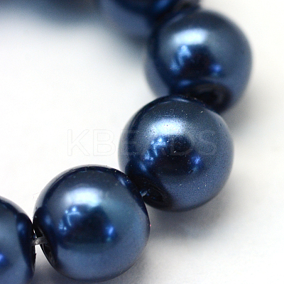 Baking Paint Pearlized Glass Pearl Round Bead Strands X-HY-Q003-6mm-15-1