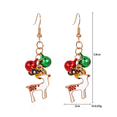 Christmas Alloy Rhinestone Dangle Earrings FS-WGC5D36-09-1
