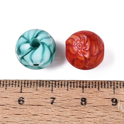 Handmade Millefiori Glass Round Beads LA-N001-01E-13MM-1
