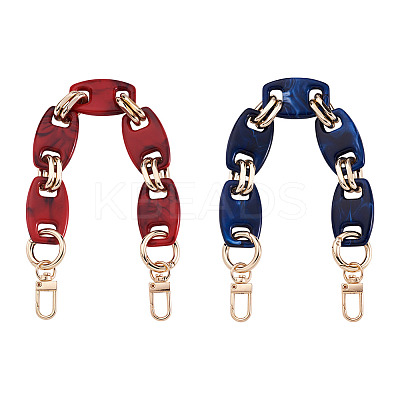 2Pcs 2 Colors Acrylic Curb Chain Bag Strap FIND-GN0001-29-1