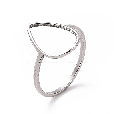 Non-Tarnish 201 Stainless Steel Teardrop Finger Ring RJEW-J051-15P-1