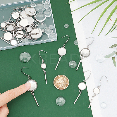 DIY Blank Dome Dangle Earring Making Kit DIY-UN0005-65-1