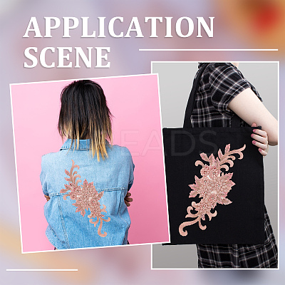 Flower Blossom Sequin Appliques DIY-WH0407-01-1