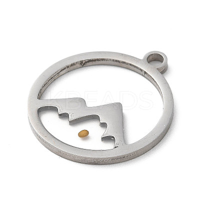 Non-Tarnish 201 Stainless Steel Pendants STAS-D041-17P-1
