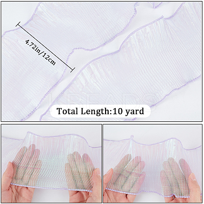10 Yards Mermaid Color Polyester Pleated Lace Trim Ribbon DIY-WH0419-43D-1