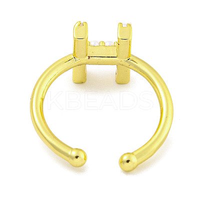 Rack Plating Brass Open Cuff Rings for Women RJEW-F162-01G-H-1