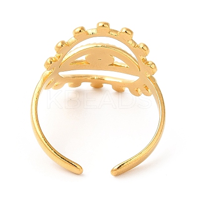 Ion Plating(IP) 201 Stainless Steel Open Cuff Ring Rhinestone Settings RJEW-E063-40G-1