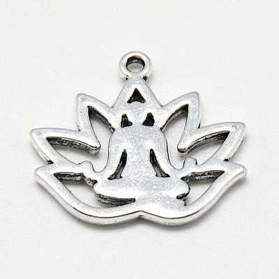 Tibetan Style Alloy Yoga Theme Pendants LS-X-TIBE-S301-005AS-RS-1