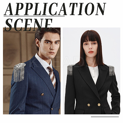 Fashionable Alloy Tassel Epaulettes AJEW-WH0278-05P-1