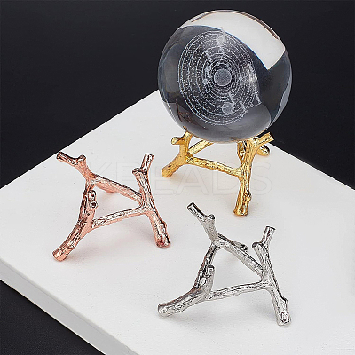3Pcs 3 Colors Branch Crystal Ball Display Stand Alloy Metal Base ODIS-BC0001-09-1