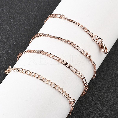 Brass Figaro Chains Necklaces for Women NJEW-D302-29RG-1