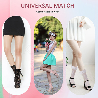 4 Pairs 4 Colors Nylon Women's Socks AJEW-CN0004-35-1