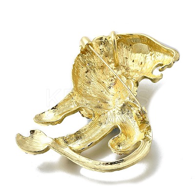 Lion Rhinestones Pins JEWB-M051-04G-1
