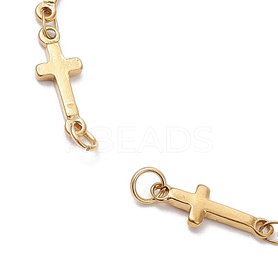 304 Stainless Steel Cross Link Chain Bracelet Making AJEW-JB01299-01-1