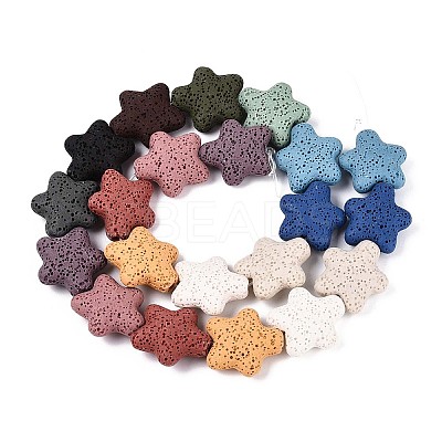 Natural Lava Rock Beads Strands G-N257-23A-01-1