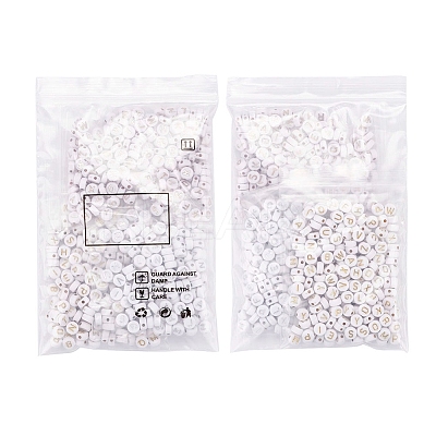 500Pcs Plating Acrylic Beads PACR-YW0001-07-1