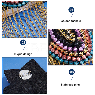 2Pcs Fashionable Tassel Epaulettes AJEW-PH0003-82-1