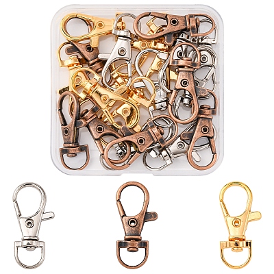 24Pcs 3 Colors Alloy Swivel Lobster Claw Clasps FIND-FS0003-73-1