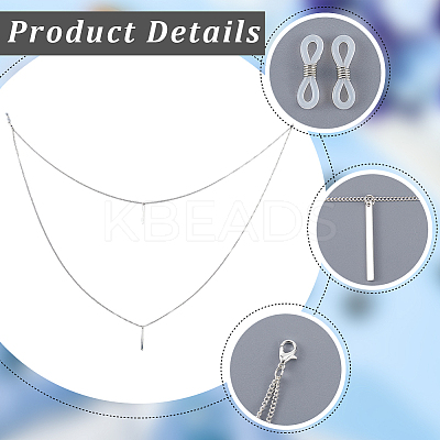 2Pcs 2 Colors Alloy Chains Neck Strap for Eyeglasses AJEW-GF0011-78-1