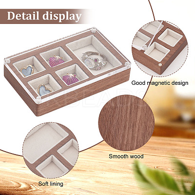 Mini Rectangle Wood Jewelry Presentation Box CON-WH0095-44A-1