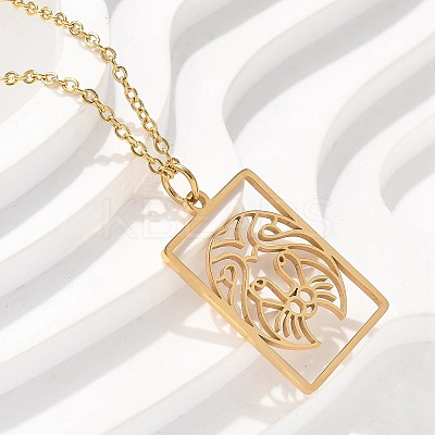 304 Stainless Steel Necklace NJEW-D330-01G-05-1