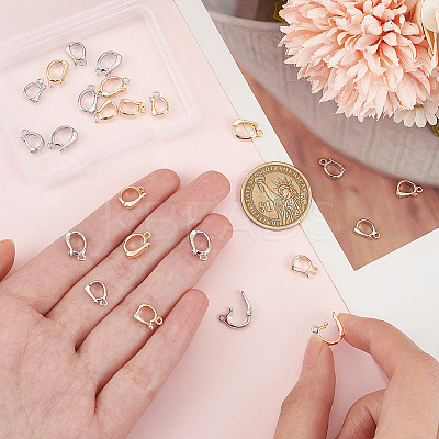 24Pcs 4 Styles Rack Plating Brass Fold Over Clasps KK-BC0012-80-1