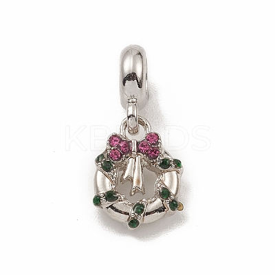 Alloy Rhinestone European Dangle Charms PALLOY-I218-22AS-1