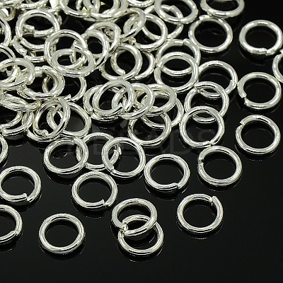 Silver Color Plated Alloy Open Jump Rings X-PALLOY-I035-8mm-S-1