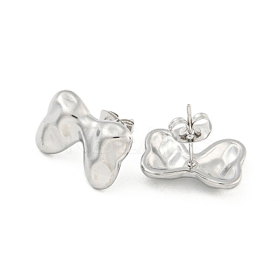 Non-Tarnish Bowknot 304 Stainless Steel Ear Studs EJEW-L290-020P-1