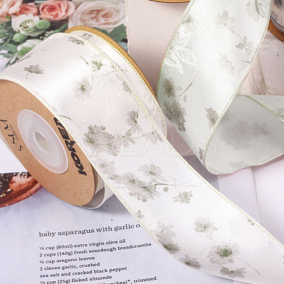 Polyester Lock Edge Printed Flower Ribbon PW-WG70ADC-01-1