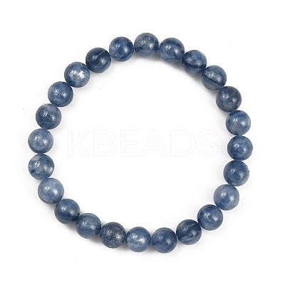 Natural Kyanite Round Beads Stretch Bracelets for Men Women BJEW-JB12389-1